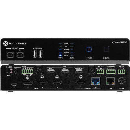 Atlona Omega 5x2 4K/UHD Multi-Format Matrix Switcher - AT-OME-MS52W Video Transmitters Atlona