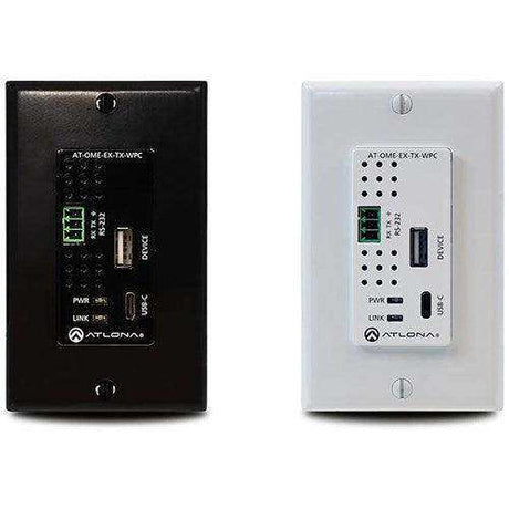 Atlona Omega Single Gang Wall Plate with USB-C Input and USB Data Support - AT-OME-EX-TX-WPC Video Transmitters Atlona