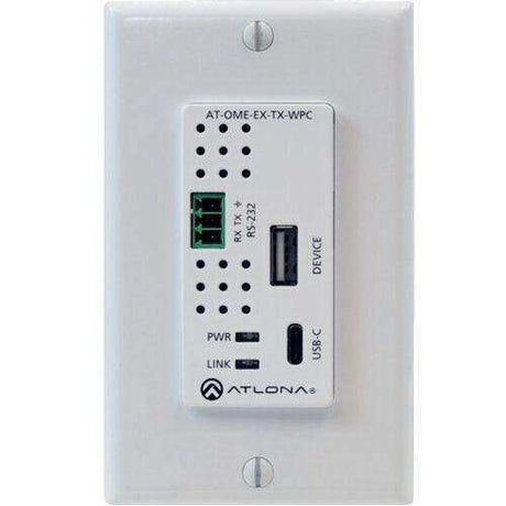 Atlona Omega Single Gang Wall Plate with USB-C Input and USB Data Support - AT-OME-EX-TX-WPC Video Transmitters Atlona