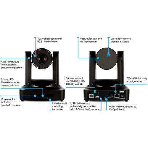 Atlona Professional HDMI and USB2.0 PTZ Camera (Black) - AT-HDVS-CAM-HDMI-BK Video Conferencing Atlona