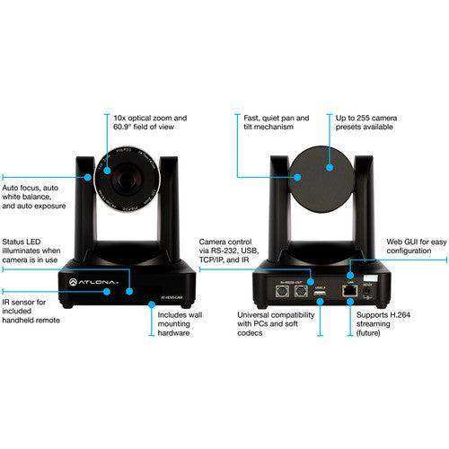 Atlona PTZ Camera with USB (Black) - AT-HDVS-CAM Video Conferencing Atlona