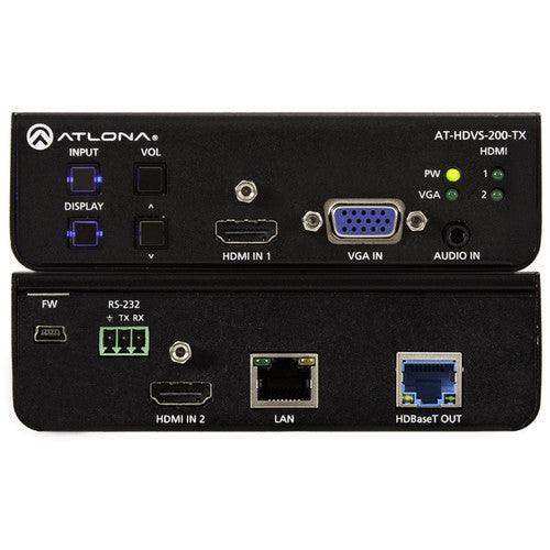 Atlona Three-Input HDMI/VGA to HDBaseT Switcher (PoE) - AT-HDVS-200-TX Video Transmitters Atlona