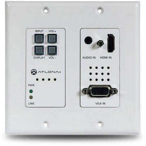 Atlona Two-Input Wall Plate HDBaseT Transmitter for HDMI and VGA With Ethernet - AT-HDVS-200-TX-WP Video Transmitters Atlona