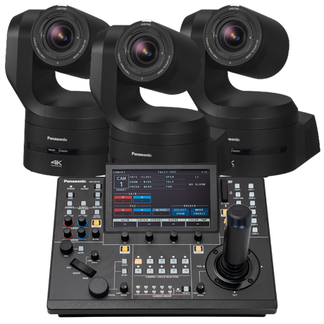 Panasonic 3x AW-UE160 PTZ Cameras w/ FREE AW-RP150 Controller (White) Production Panasonic