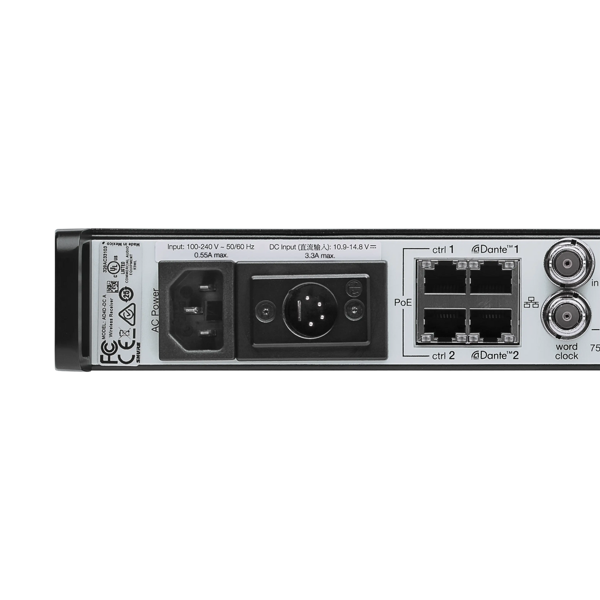 Shure AD4Q-NP Axient Digital Four-Channel Wireless Receiver with No Accessories Microphones Shure