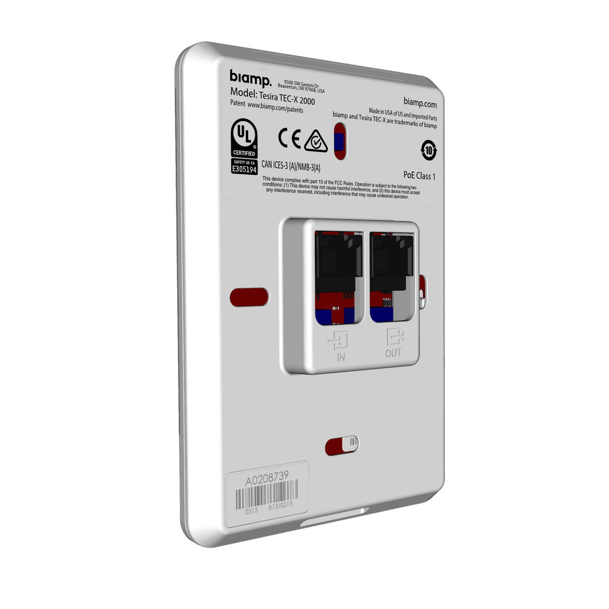 Biamp Apprimo TEC-X 2000 Network AV Control Pad (White) - 911.0862.900 Room Control Biamp