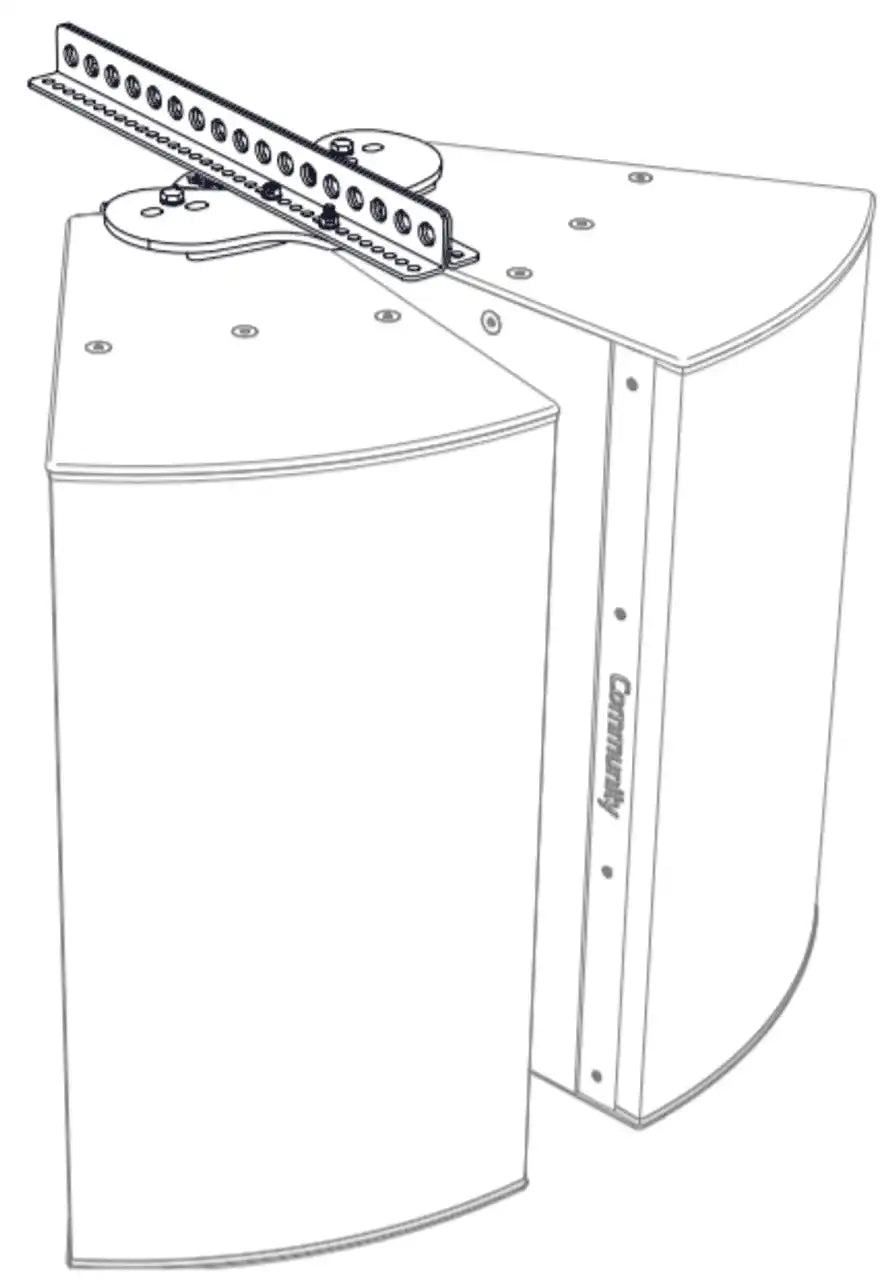 Biamp Community HSB-BFR22 I SERIES Dual Horizontal Splay Kit for 2-Way Models (White) - 911.0992.900 Speakers Biamp