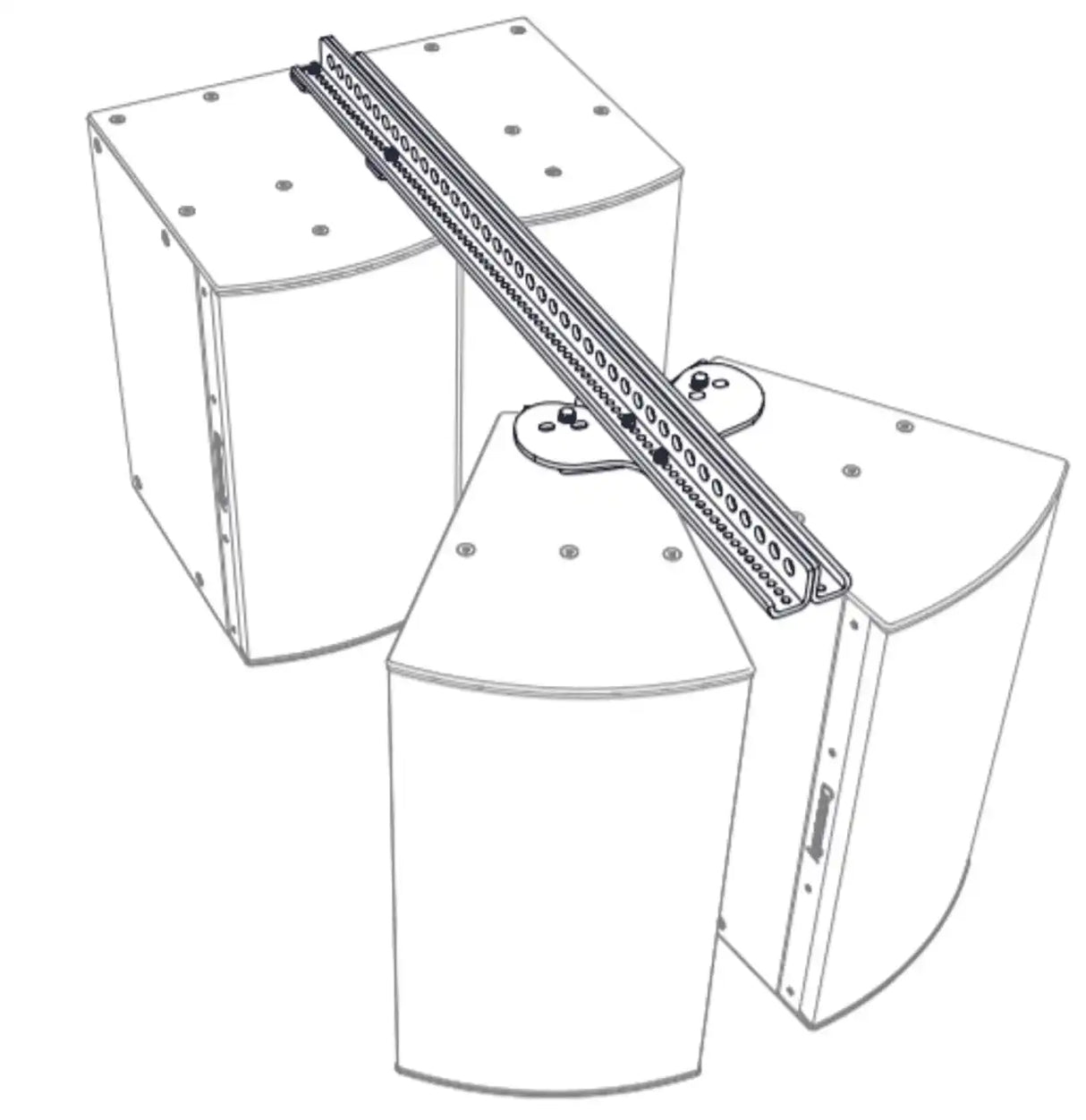 Biamp Community HSB-SBR54 I SERIES Dual Horizontal Splay w/ Ext Kit for 2-Way Models (White) - 911.0994.900 Speakers Biamp