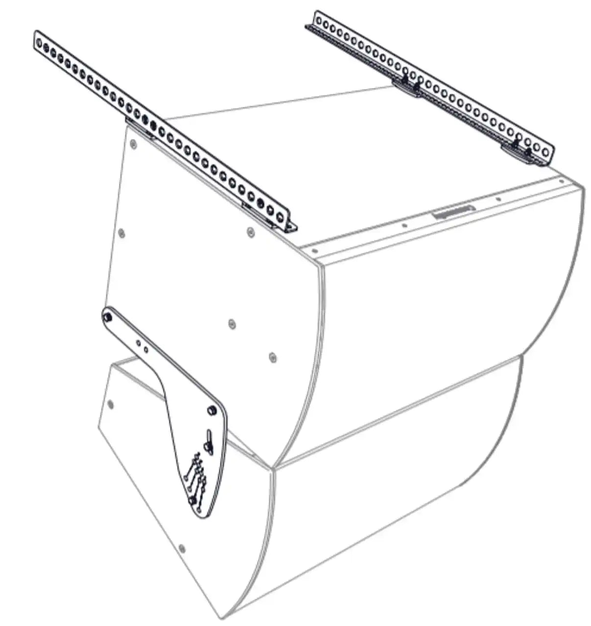 Biamp Community VAB-BFR38 I SERIES Subwoofer Above Full-Range Vertical Array (White) - 911.1317.900 Speakers Biamp