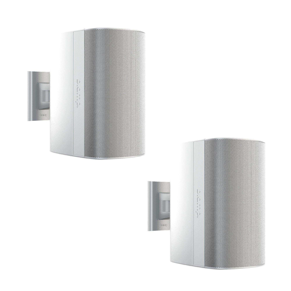 Biamp Desono DX-S8 8” High Output Coaxial Surface Mount Indoor/Outdoor Loudspeaker w/ HF compression driver. 8 Ohm or 70V/100V operation, included ClickMount pan-tilt mounting bracket (Pair, White) - 910.0110.900 Speakers Biamp