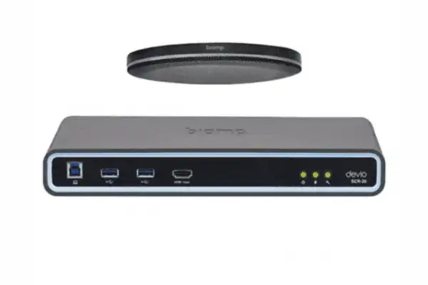 Biamp Devio conference room hub with Parlé table mic (Black) Audio Conferencing Biamp