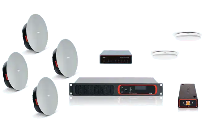 Biamp Tesira MRB-L-VT4-C Certified large room bundle with white ceiling microphones - 950.1733.900 Audio Conferencing Biamp