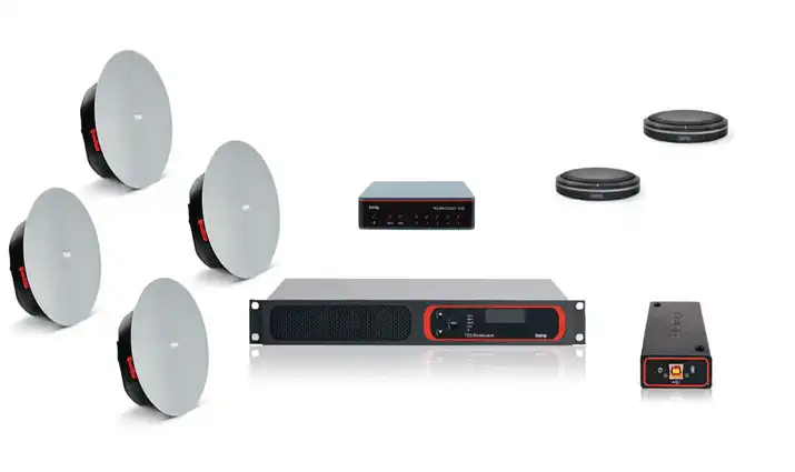 Biamp Tesira MRB-L-VT4-T Certified large room bundle with black table microphones - 950.1735.900 Audio Conferencing Biamp