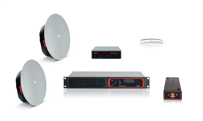 Biamp Tesira MRB-M-VT4-C Certified medium room bundle with white ceiling microphone - 950.1732.900 Audio Conferencing Biamp