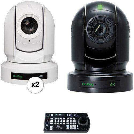 BirdDog 3 x P400 4K Full NDI PTZ Cameras and PTZ Keyboard Kit (1 x White, 2 x Black) - BDP400BUNDLE-WWB Production BirdDog