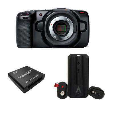 Blackmagic Pocket Cinema Camera 4K & Exascend Gecko Portable 4TB SSD with Free Cfast 2.0 Card Reader Bundle Production Blackmagic Design