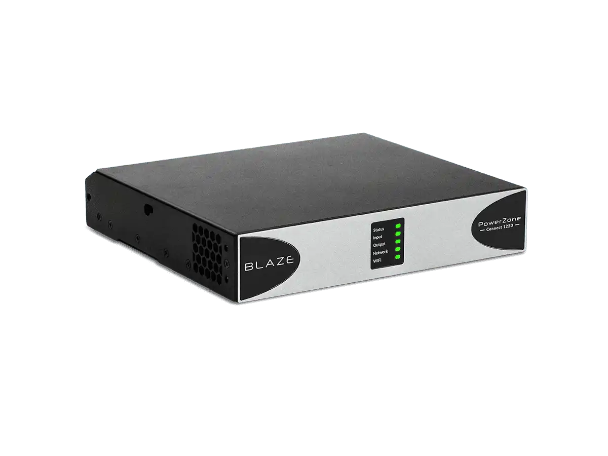 Blaze Audio PowerZone Connect 122D - 125 W DSP-enabled Class-D amplifier with 2 channels and Dante - UBX-888-026 Audio Amplifiers Blaze Audio