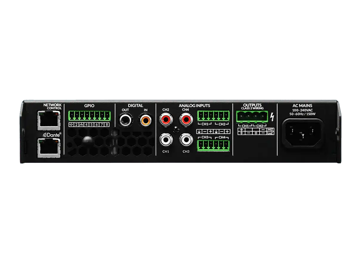 Blaze Audio PowerZone Connect 122D - 125 W DSP-enabled Class-D amplifier with 2 channels and Dante - UBX-888-026 Audio Amplifiers Blaze Audio