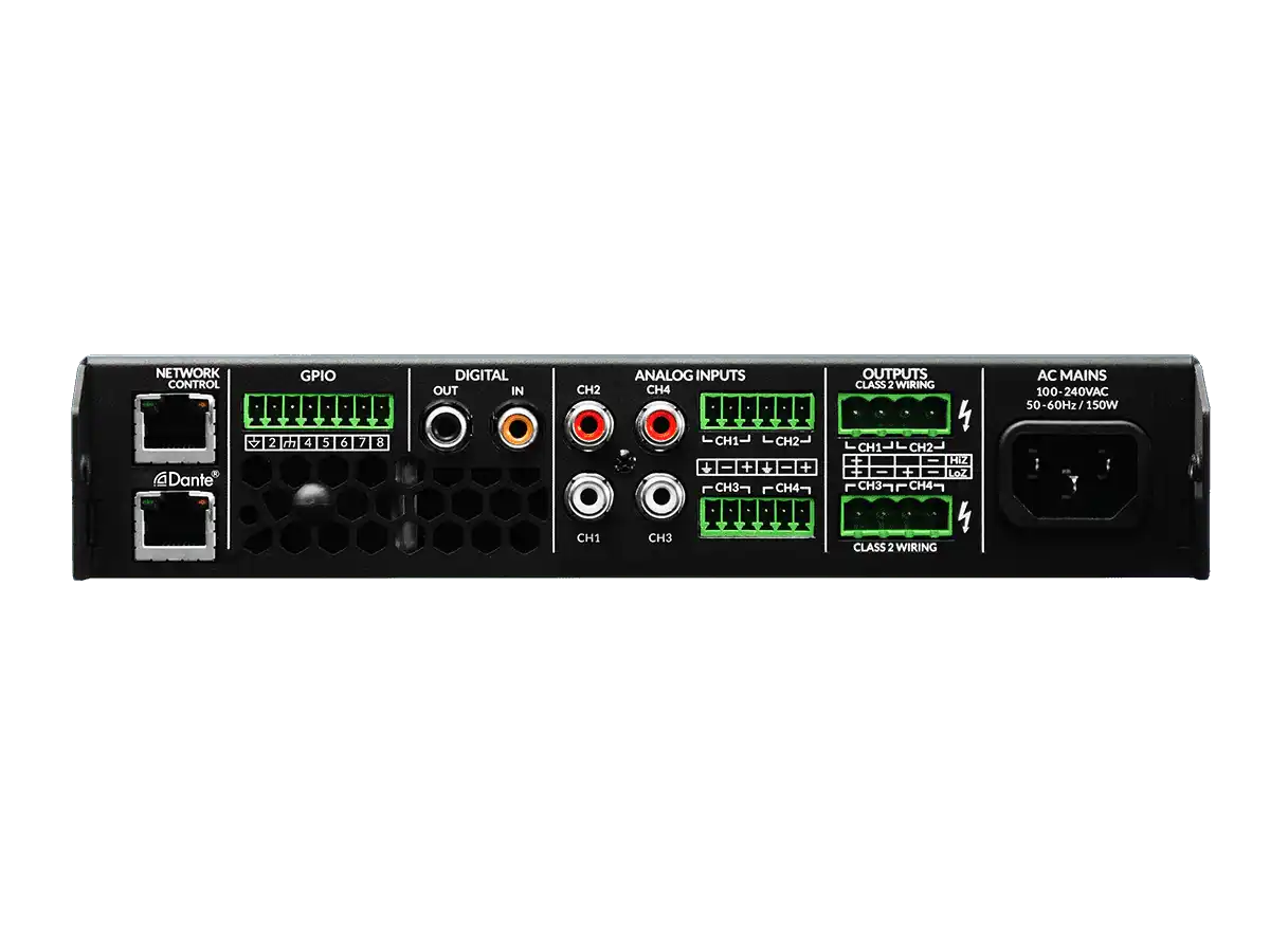 Blaze Audio PowerZone Connect 504D - 500 W DSP-enabled Class-D amplifier with 2 channels and Dante - UBX-888-029 Audio Amplifiers Blaze Audio