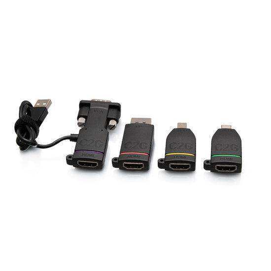 C2G C2G29888 Universal 4K HDMI® Adapter Ring with Color Coded Mini DisplayPort™, DisplayPort, USB-C®, and VGA Collaboration Furniture C2G