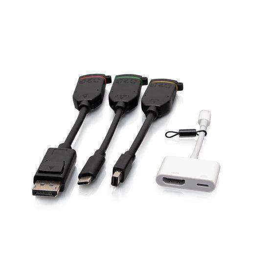 C2G C2G30041 Universal 4K HDMI® Dongle Adapter Ring with Color Coded Mini DisplayPort™, DisplayPort, USB-C®, and Lightning Audio & Video Cables C2G