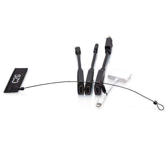 C2G C2G30041 Universal 4K HDMI® Dongle Adapter Ring with Color Coded Mini DisplayPort™, DisplayPort, USB-C®, and Lightning Audio & Video Cables C2G