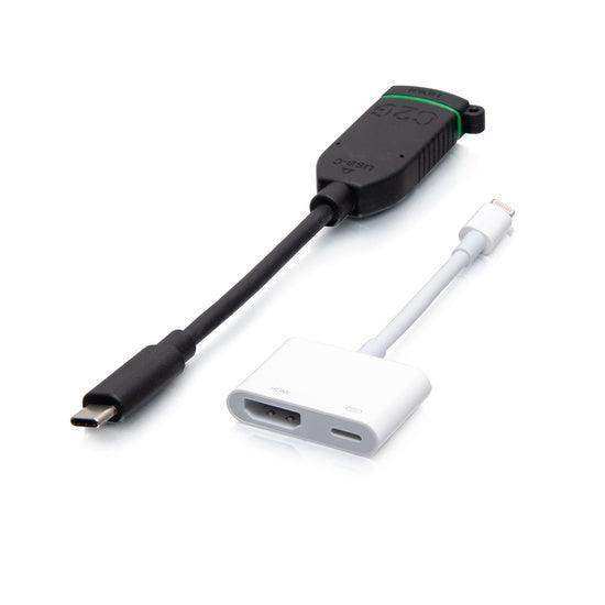 C2G C2G30051 Universal 4K HDMI® Dongle Adapter Ring with Color Coded USB-C® and Lightning Audio & Video Cables C2G