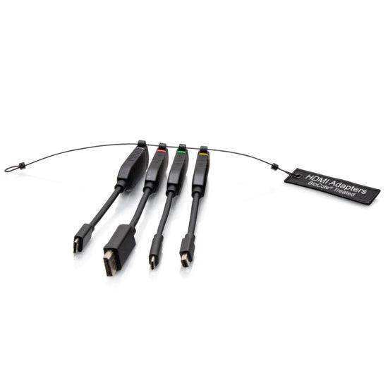 C2G C2G30280 Universal 4K HDMI® Dongle Adapter Ring including Color Coded Mini DisplayPort™, DisplayPort, USB-C®, and Mini HDMI Adapters with Antimicrobial Technology Audio & Video Cables C2G