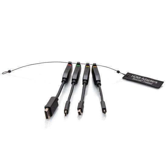 C2G C2G30281 Universal 4K HDMI® Dongle Adapter Ring including Color Coded Mini DisplayPort™, DisplayPort, USB-C®, and Micro HDMI Adapters with Antimicrobial Technology Audio & Video Cables C2G