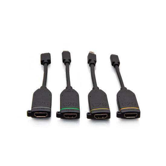 C2G C2G30283 Universal 4K HDMI® Dongle Adapter Ring including Color Coded Mini DisplayPort™, USB-C®, Mini HDMI, and Micro HDMI Adapters with Antimicrobial Technology Audio & Video Cables C2G