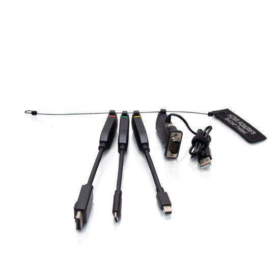 C2G C2G30284 Universal 4K HDMI® Dongle Adapter Ring including Color Coded Mini DisplayPort™, DisplayPort, USB-C®, and VGA Adapters with Antimicrobial Technology Audio & Video Cables C2G