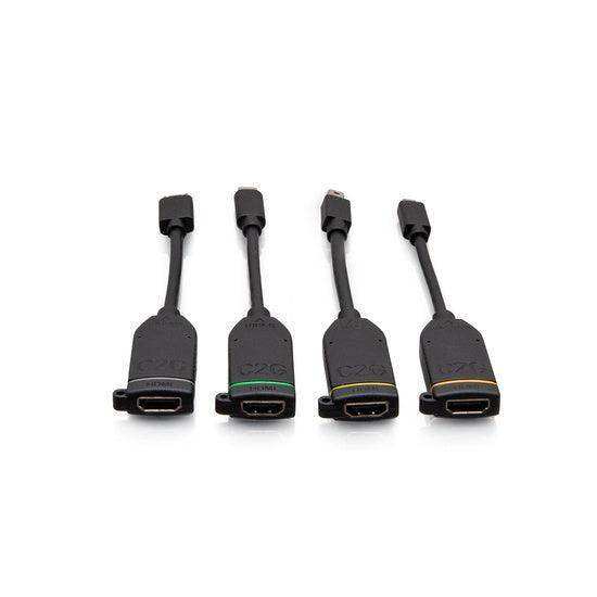 C2G C2G30290 Universal 4K HDMI® Dongle Adapter Ring with Color Coded Mini DisplayPort™, USB-C®, Mini HDMI, and Micro HDMI Audio & Video Cables C2G