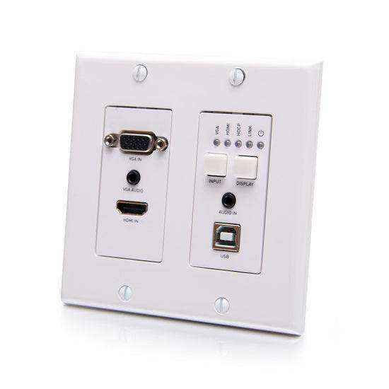 C2G C2G31012 HDBaseT HDMI VGA USB Wall Plate to Box Audio & Video Cables C2G