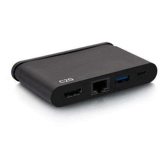 C2G C2G54455 USB-C 4-in-1 Compact Dock with HDMI, USB-A, Ethernet, and USB-C Power Delivery up to 100W - 4K 30Hz Electronic Accessories C2G