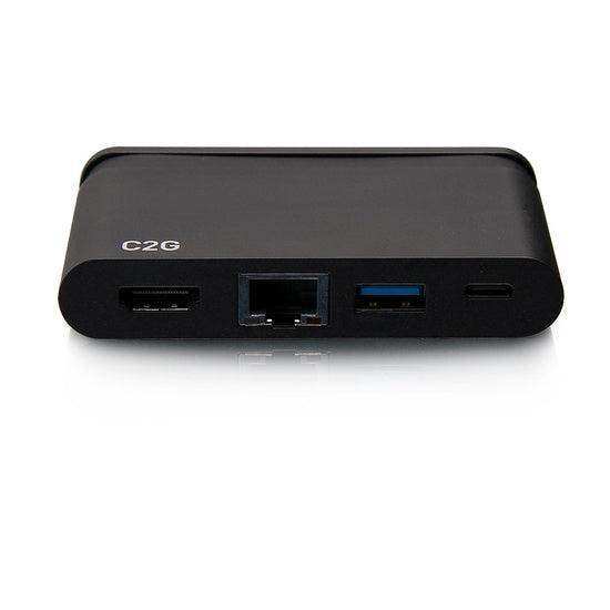 C2G C2G54455 USB-C 4-in-1 Compact Dock with HDMI, USB-A, Ethernet, and USB-C Power Delivery up to 100W - 4K 30Hz Electronic Accessories C2G