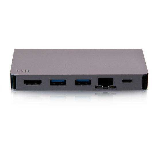 C2G C2G54457 USB-C 5-in-1 Compact Dock with HDMI, 2x USB-A, Ethernet, and USB-C Power Delivery Electronic Accessories C2G