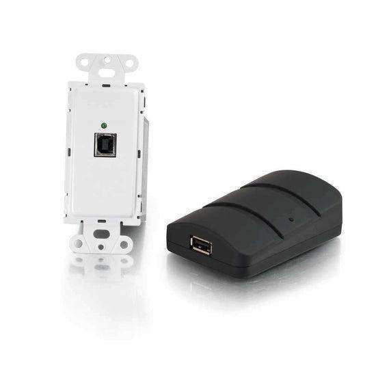 C2G CG53878 USB 2.0 Over Cat5 Superbooster™ Wall Plate Transmitter to Dongle Receiver Kit Networking C2G