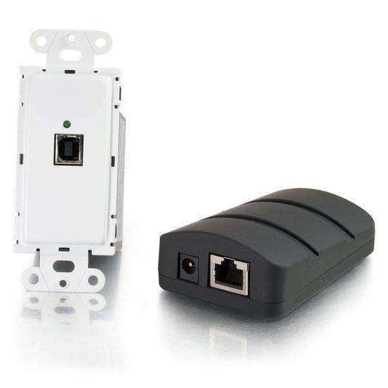 C2G CG53878 USB 2.0 Over Cat5 Superbooster™ Wall Plate Transmitter to Dongle Receiver Kit Networking C2G