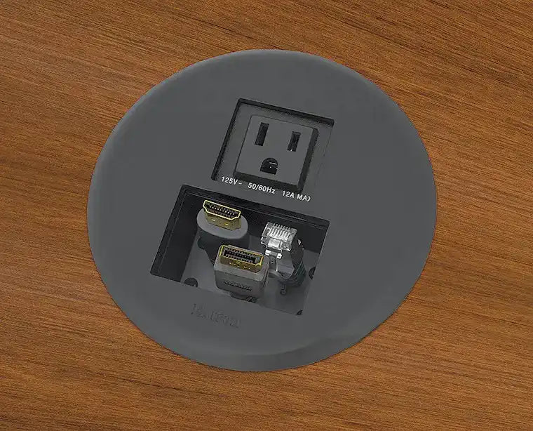 Extron Cable Cubby 100 Cable Access Enclosures for AV Connectivity and Power, One US Outlet Collaboration Furniture Extron