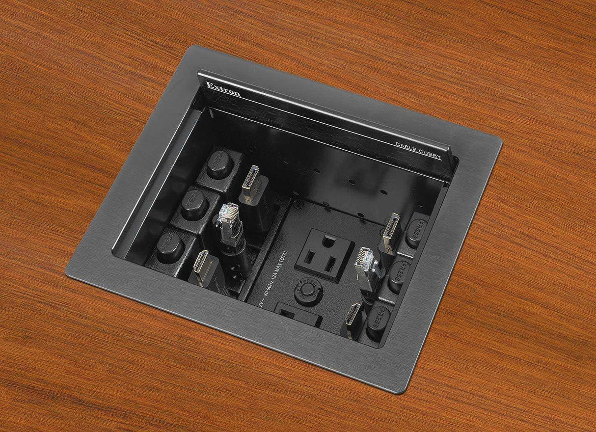 Extron Cable Cubby 700 Brushed Aluminum-AC Module Not Included Collaboration Furniture Extron
