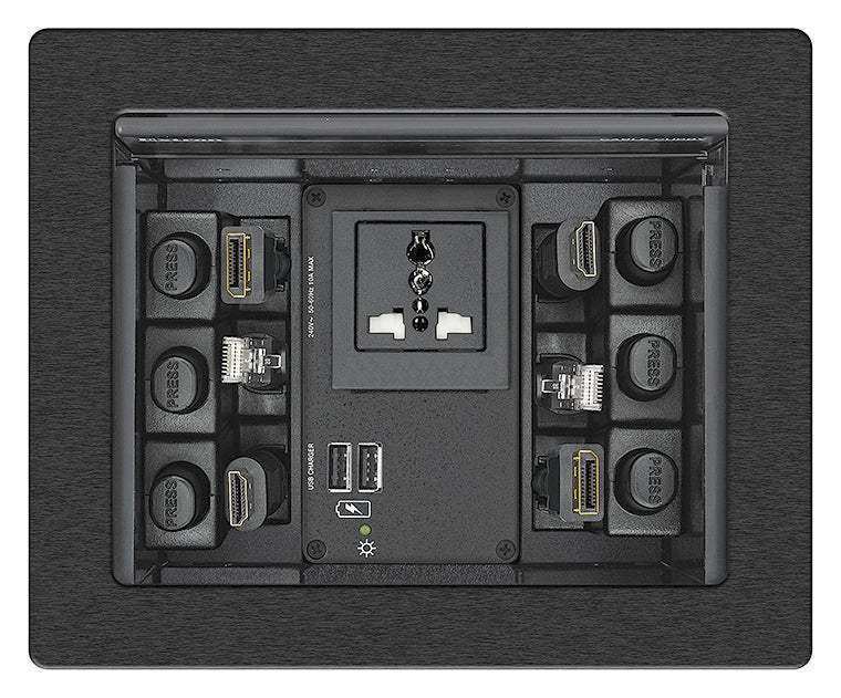 Extron Cable Cubby 700 Brushed Aluminum-AC Module Not Included Collaboration Furniture Extron