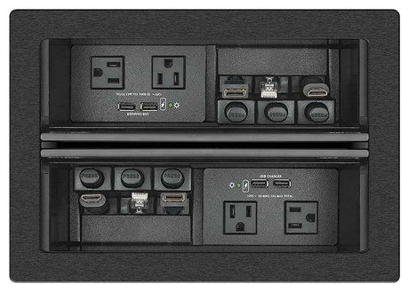 Extron Cable Cubby 1402 Brushed Aluminum AC Module Not Included Collaboration Furniture Extron