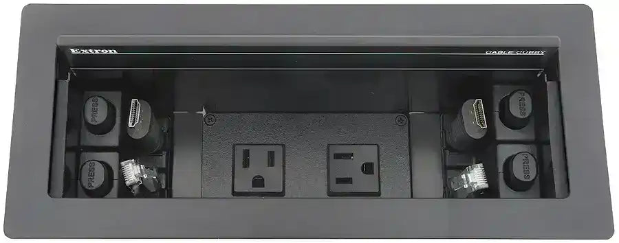 Extron Cable Cubby 1202 Brushed Aluminum-AC Module Not Included Collaboration Furniture Extron