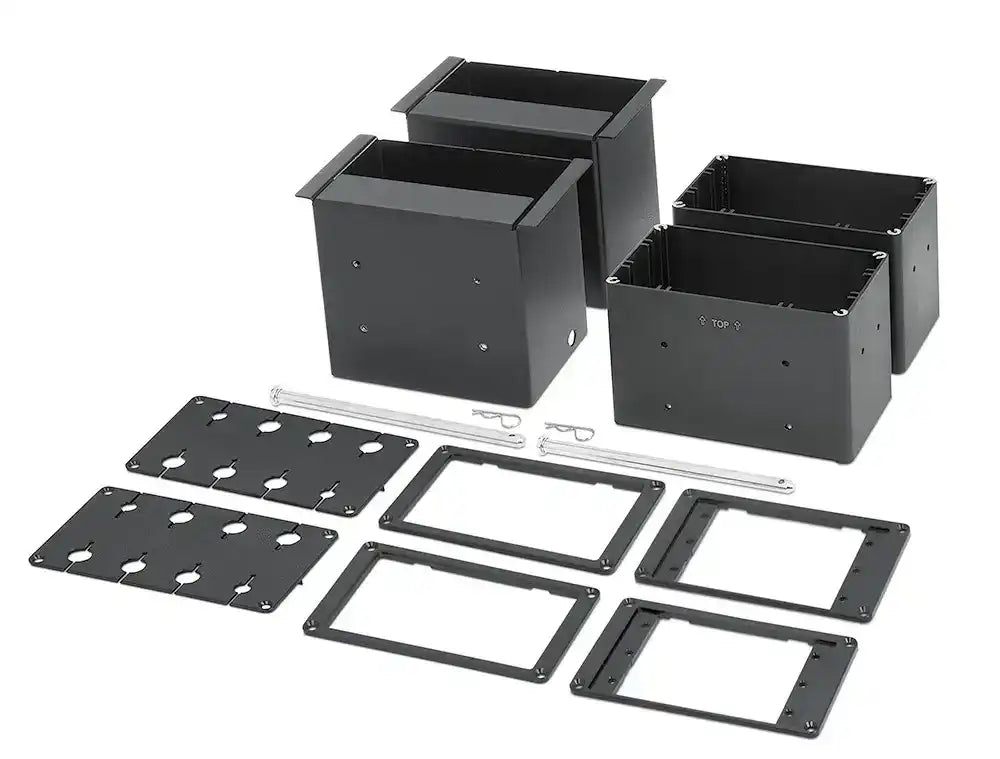 Extron Cable Cubby 1402 Black - 4 US AC, 12 A Breaker, 4 Outlets Under Collaboration Furniture Extron
