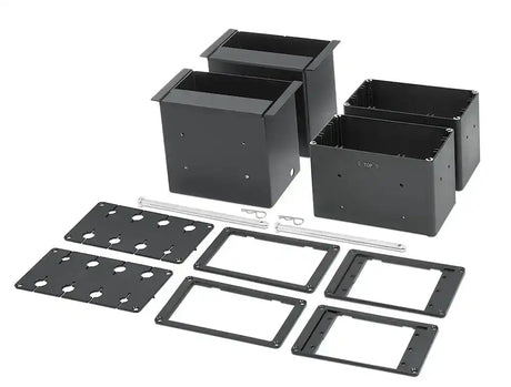Extron Cable Cubby 1402 Black - 4 US AC, 12 A Breaker, 4 Outlets Under Collaboration Furniture Extron