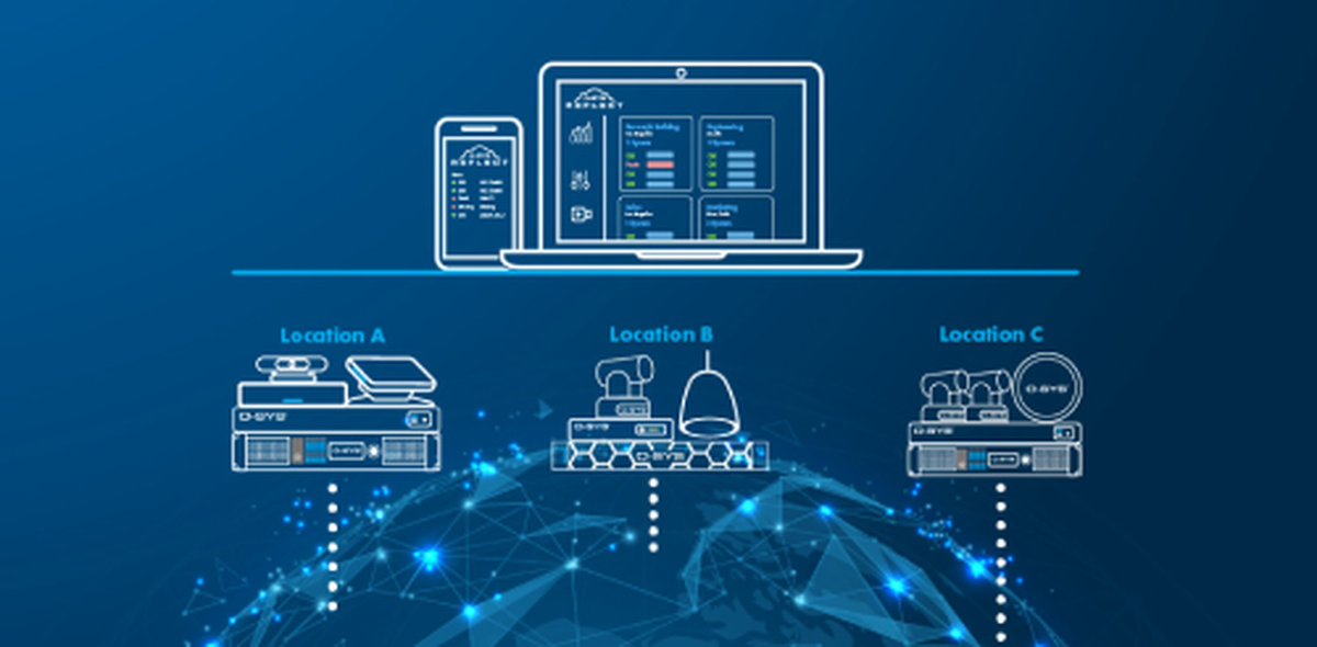 Q-SYS Reflect remote AV monitoring dashboard across multiple locations