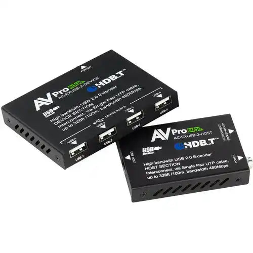 AVPro Edge USB 2.0 Point to Point Extender Kit over CAT5e--480mbps. TAA Compliant; Made in the USA Video Transmitters AVPro Edge