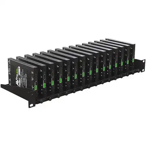 AVPro Edge 15 Port Extender Rack, with easy to interchange thumb screws. Fits ALL Extenders; TAA Compliant; Made in the USA Video Transmitters AVPro Edge