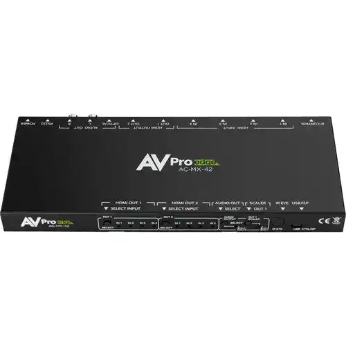 AVPro Edge 18Gbps HDMI 4x4 Matrix w/ Dual Audio Deembedding/Matrix with built in scalers and audio delay (Full HDR, 4K60 4:4:4) Video Transmitters AVPro Edge
