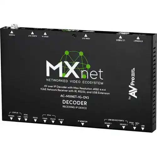 AVPro Edge MXNet 1G Evolution II Decoder --Not Compatible with V1 Systems; TAA Compliant; Made in the USA Video Transmitters AVPro Edge
